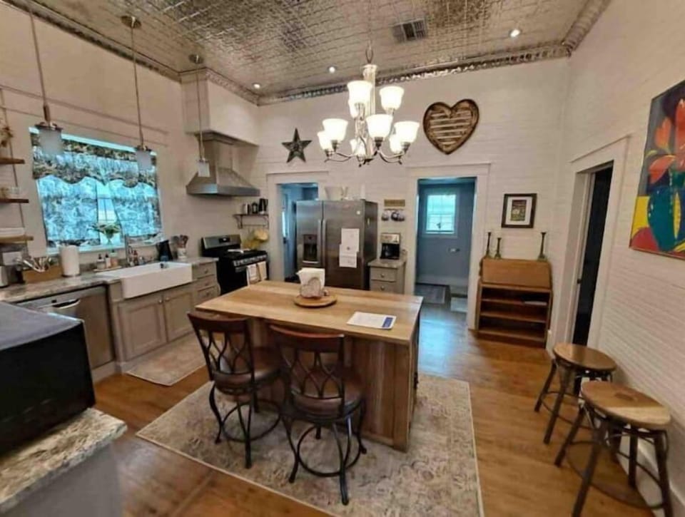 The fully stocked kitchen is the heart of the cottage.