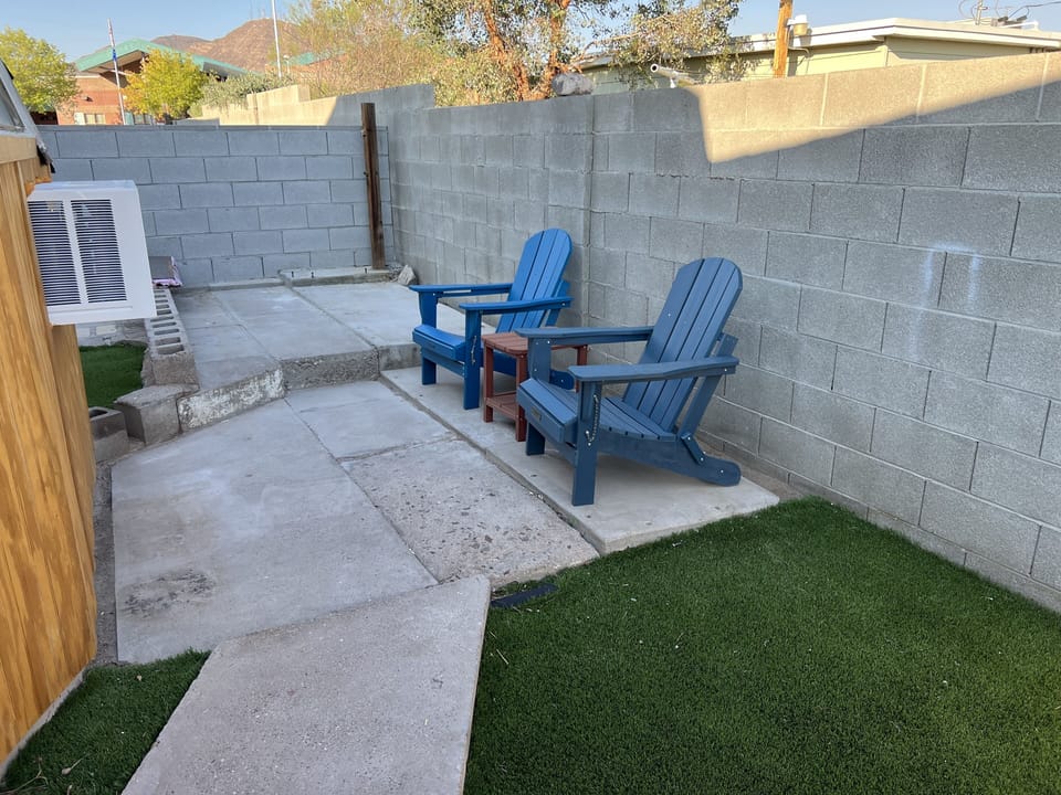 Private Back Yard with Seating