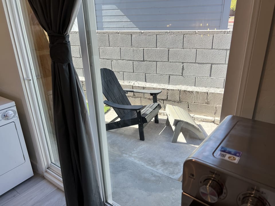 Outdoor Seating with Small Lawn Area
