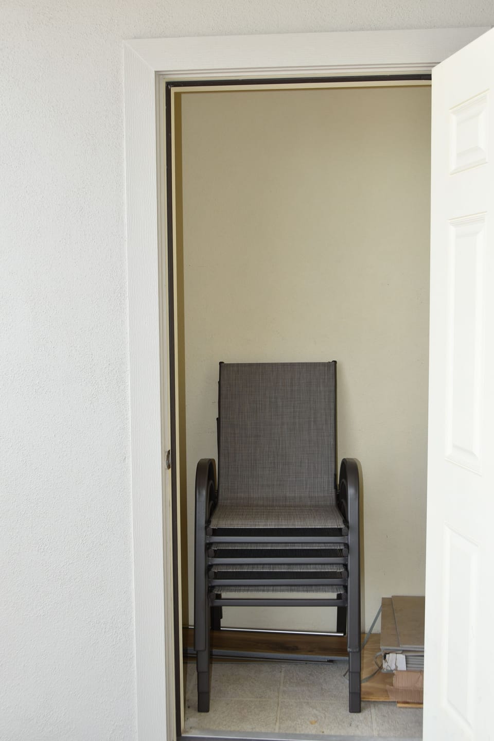 Balcony closet-extra chairs