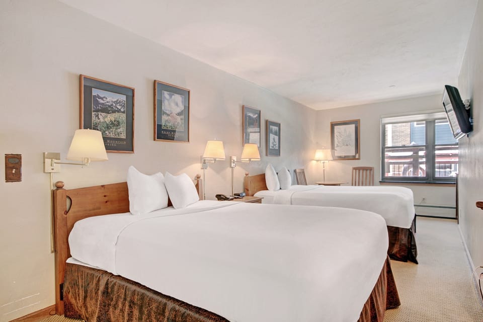 Sink into one of the comfortable double beds.