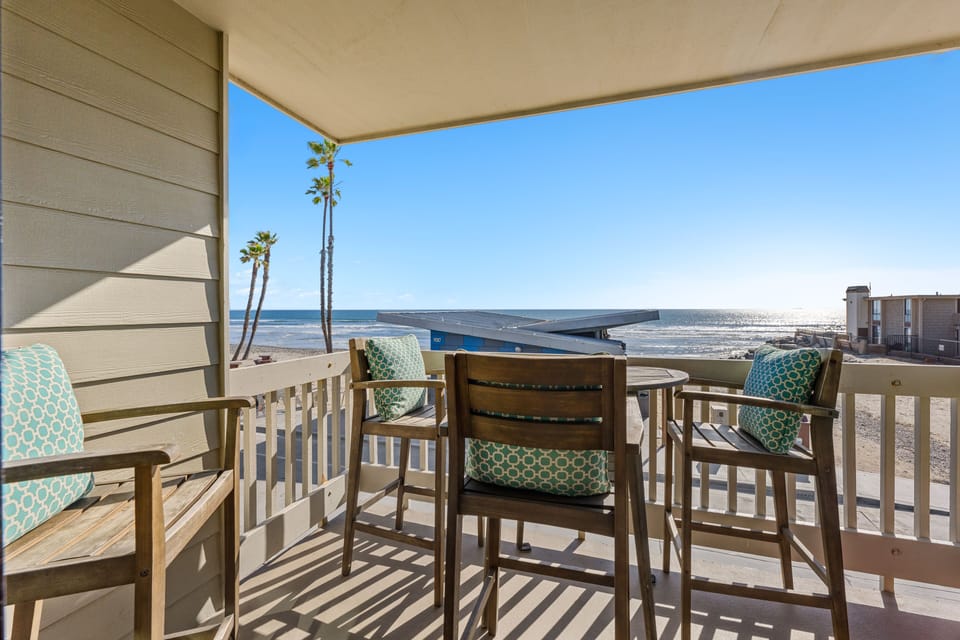 The perfect morning coffee spot. Sit back, relax, and soak up the laid-back Oceanside beach energy