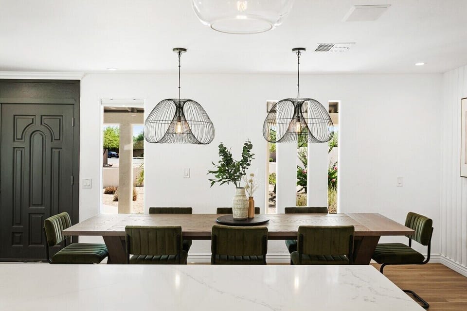 Dining table with seating for 8