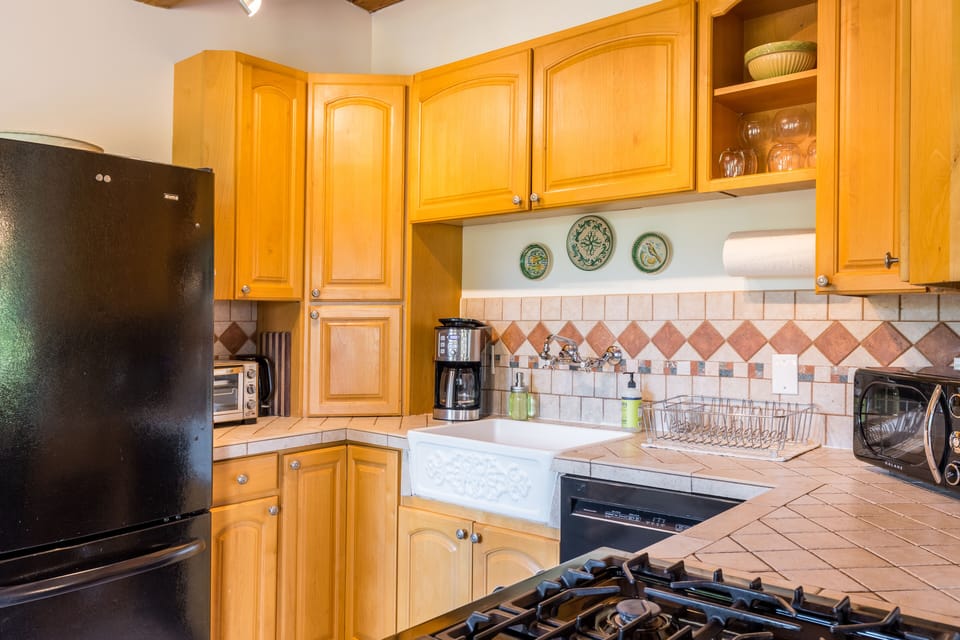 Spacious countertops for your meal preparations.