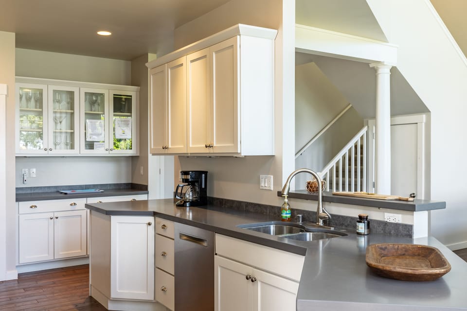 Functional and aesthetic cabinets as a practical storage solution.