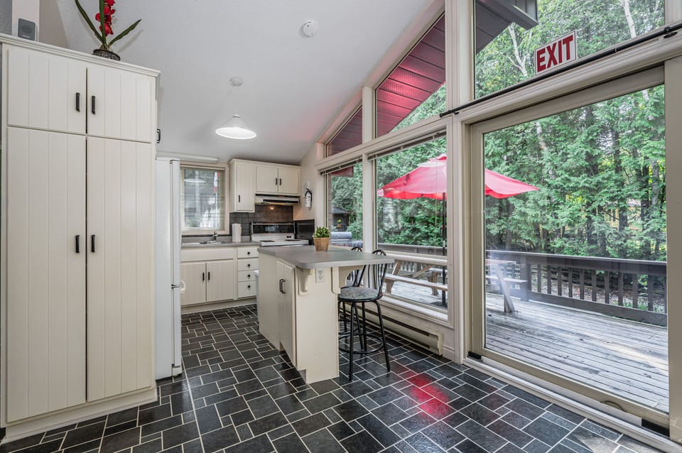 Open concept kitchen with island. 