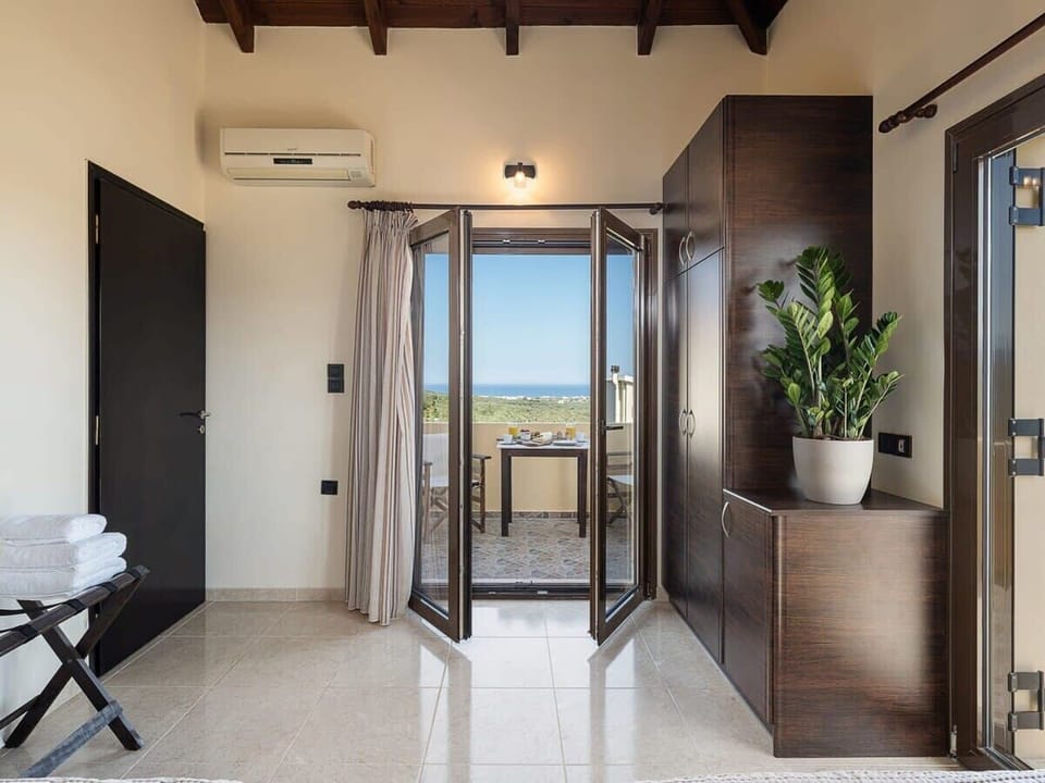 Charming Petite Balcony Overlooking the Cretan Plains and Sea
