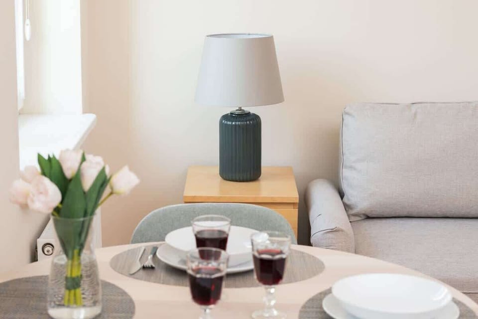 Dining table in the living room. 