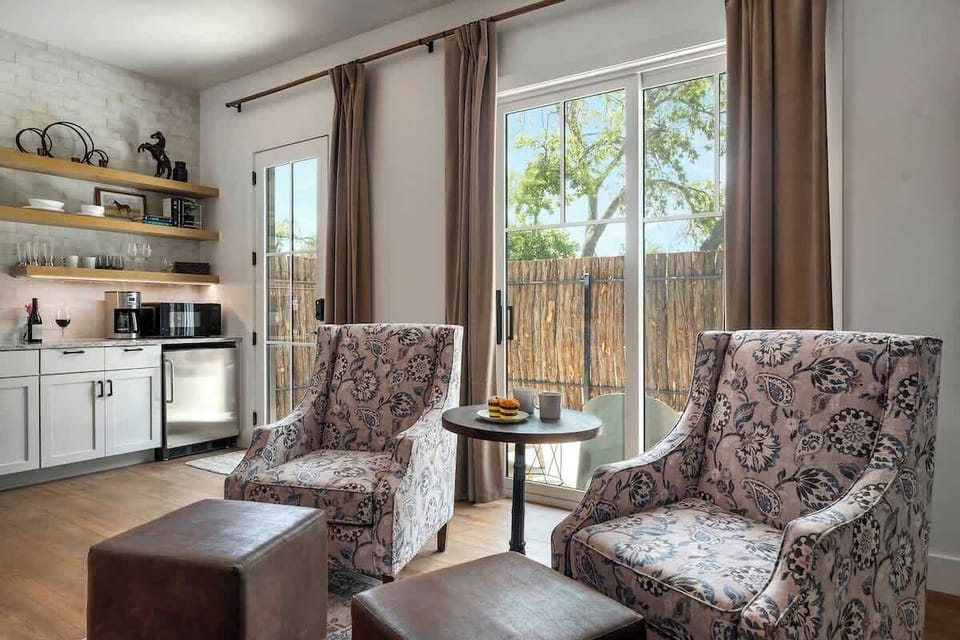 Stable Two seating to enjoy your morning cup of joe.