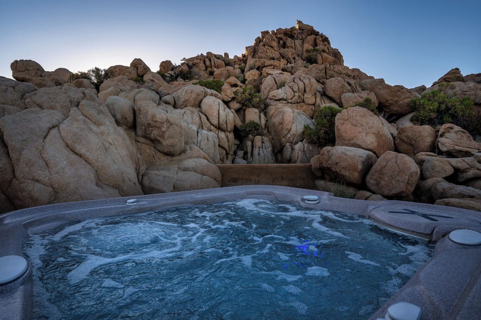 Hot tub before sunset