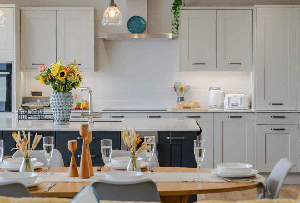 Polberro Cottage, Ground Floor: The contemporary kitchen area