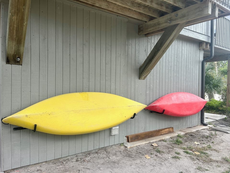 Kayaks with kayak launch right outside the front door.