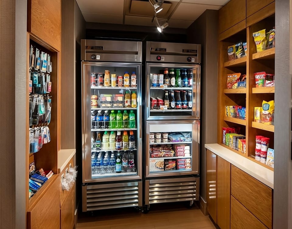 Grab late-night snacks and drinks without leaving the property.
