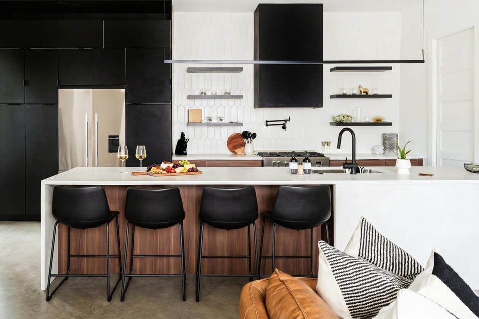 Experience the heart of Nashville in this chic kitchen, perfect for gathering friends and family. Enjoy delicious meals and create memories in style at this Nashville Luxury Airbnb by Misfit Homes. Reserve your stay today!
