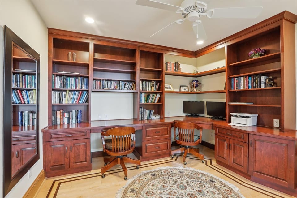 Connected Office Space in Primary Bedroom at 2 Sea Oak Lane