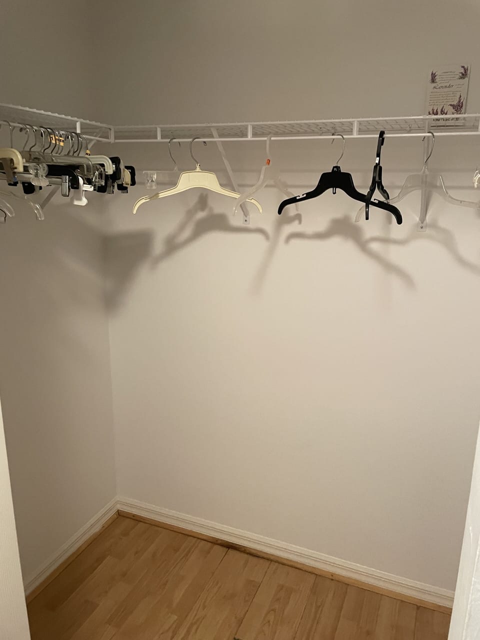 Master bedroom closet space