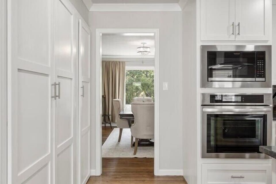 Large microwave above the wall-oven. Huge pantry for you to store all of your food items.