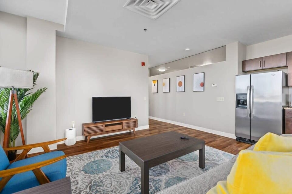 Living area with television
