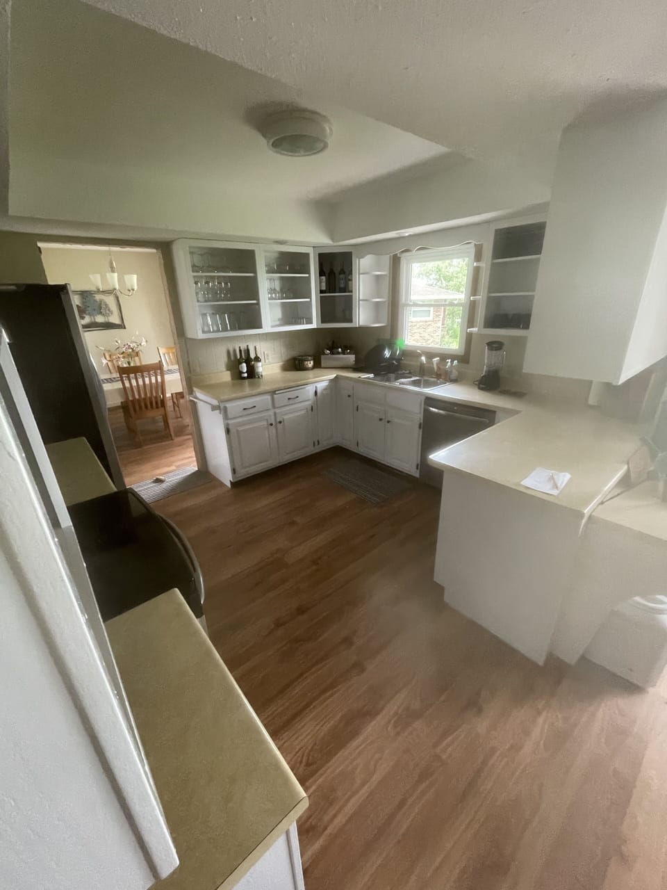 Kitchen-pots, pans, dishes, glassware and utensils. 