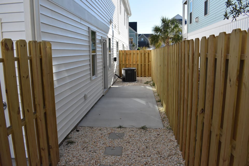 Fenced backyard