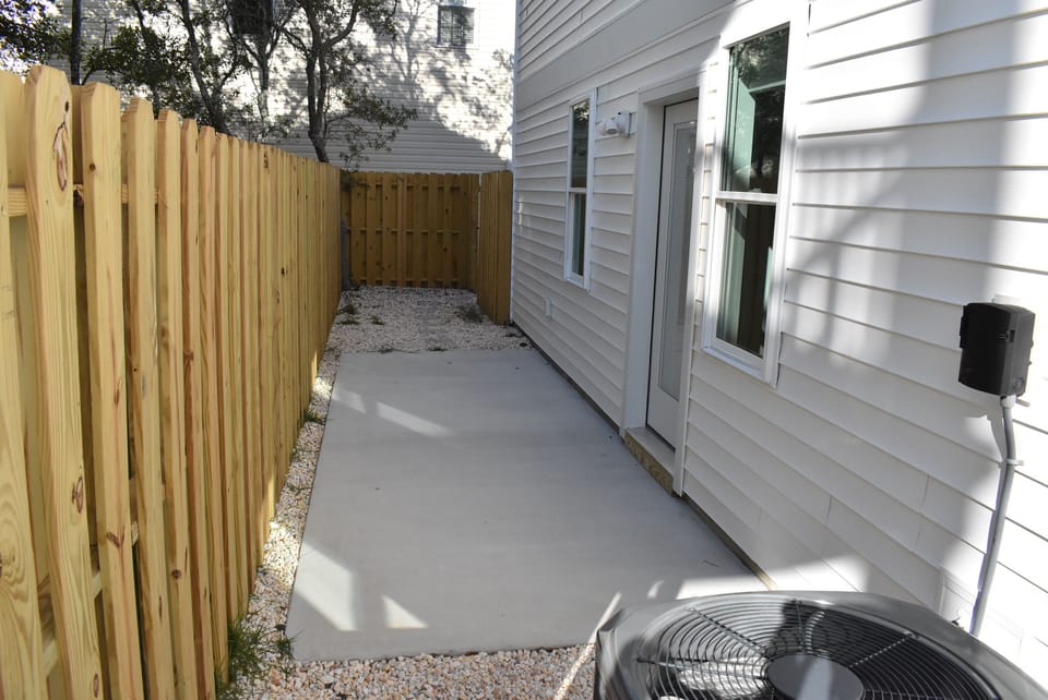 Fenced backyard