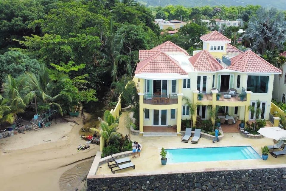 View of the beachside of Casa Aguas Azules. 