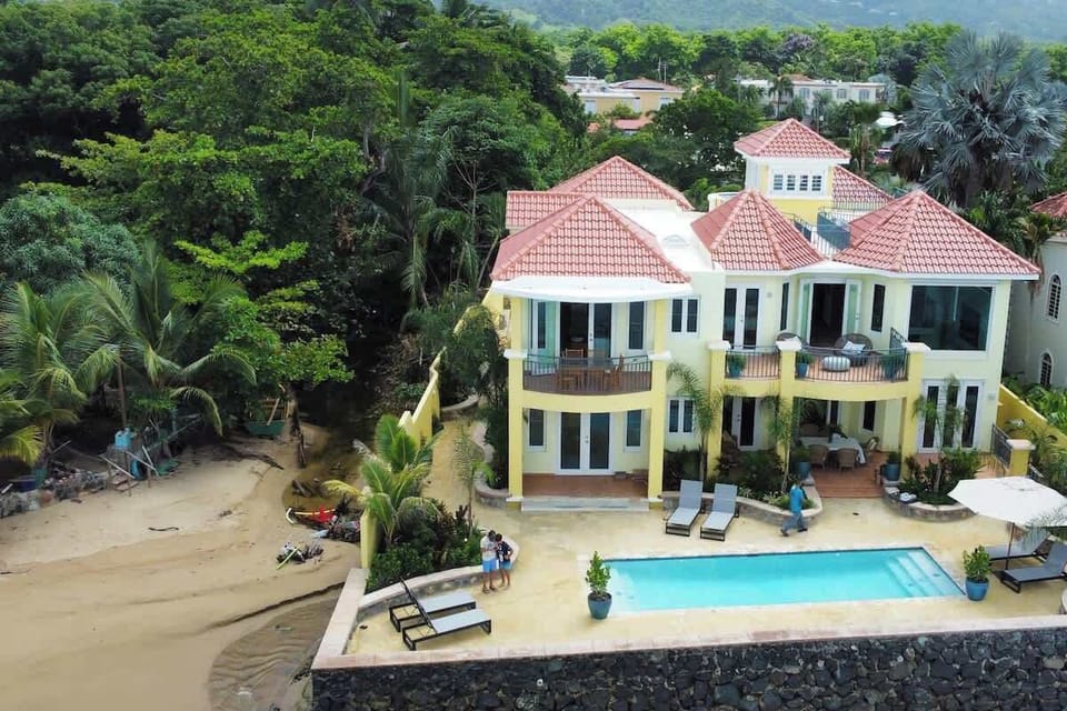 Beachside View of Casa Aguas Azules. 