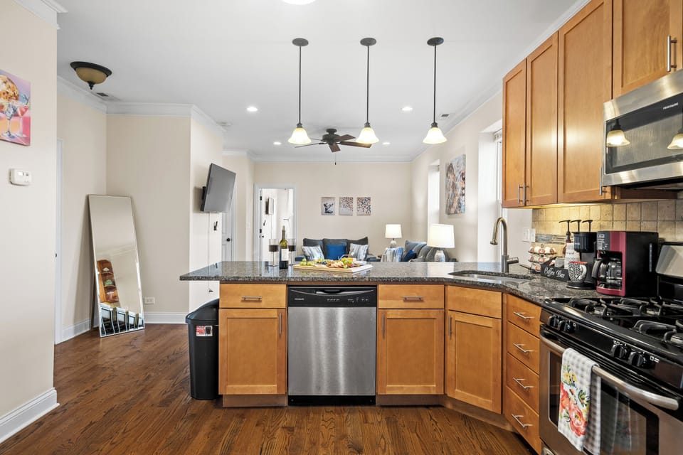 Fully stocked kitchen