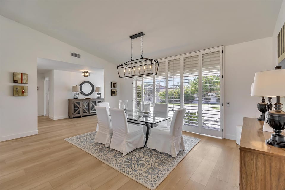 Kitchen Table: seating for up to eight people