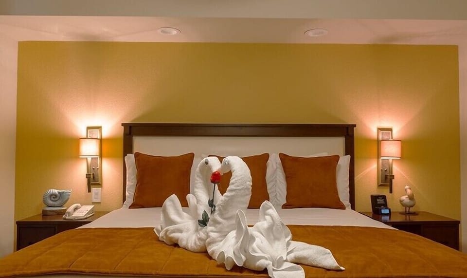 Indulge in romantic touches and sink into a plush bed.