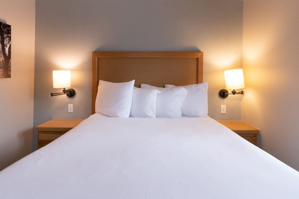 Drift off peacefully with soft glow and cushy pillows.