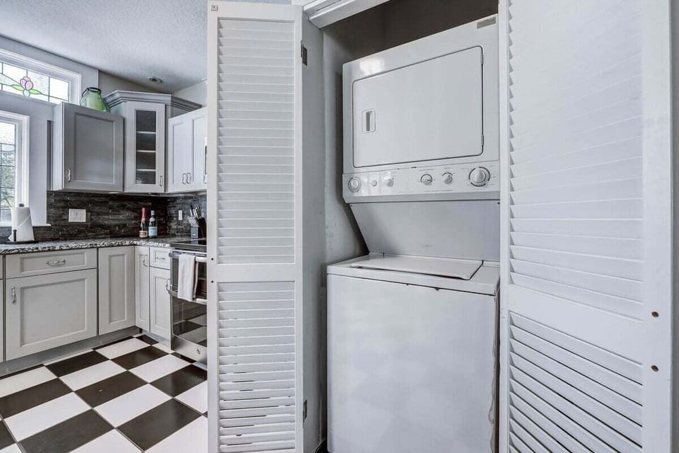 Landry area with washer and dryer