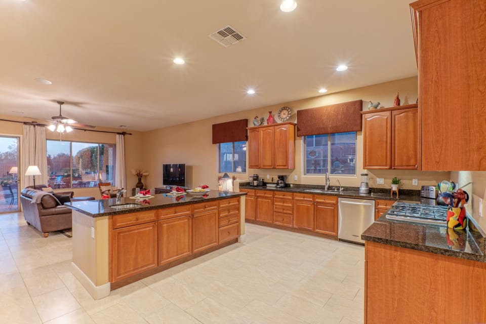 The kitchen has every accoutrement your chef needs to create delicious feasts.