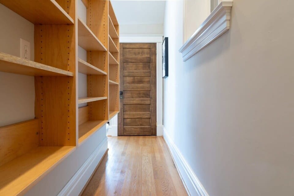 Pantry with custom shelves