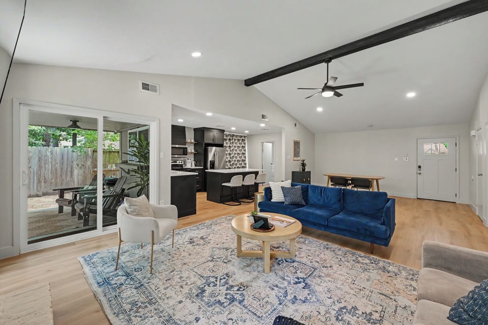 Get cozy on the couch, eat a delicious meal at the table, and be with your whole family in this open concept space!  

The TV is smart so bring your favorite logins!