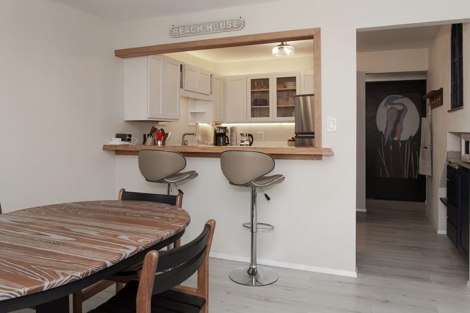 View into the kitchen and hallway.