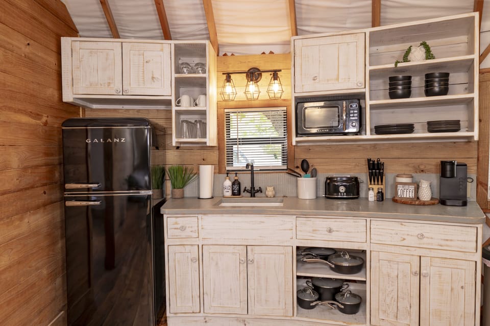 The Retro appliances give the Kitchen a unique but functional setting!