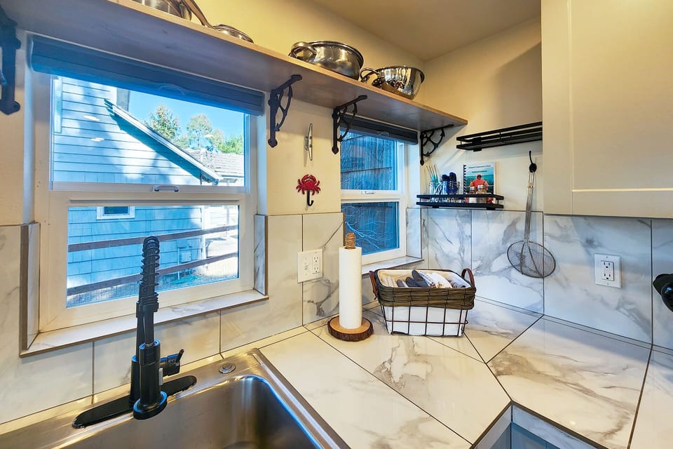 Sunny and bright kitchen.