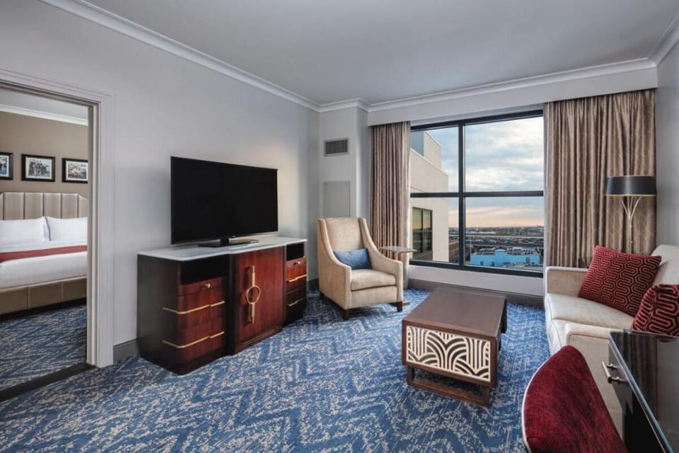 Gather by the window and savor the city panorama.