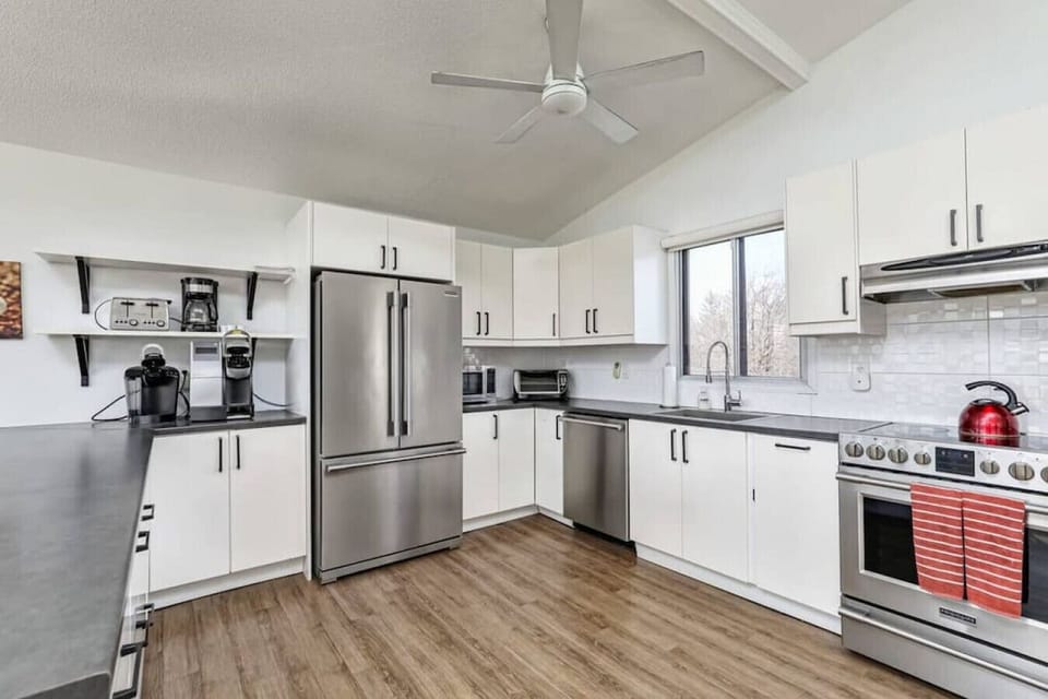 Closer look at the well-lit kitchen