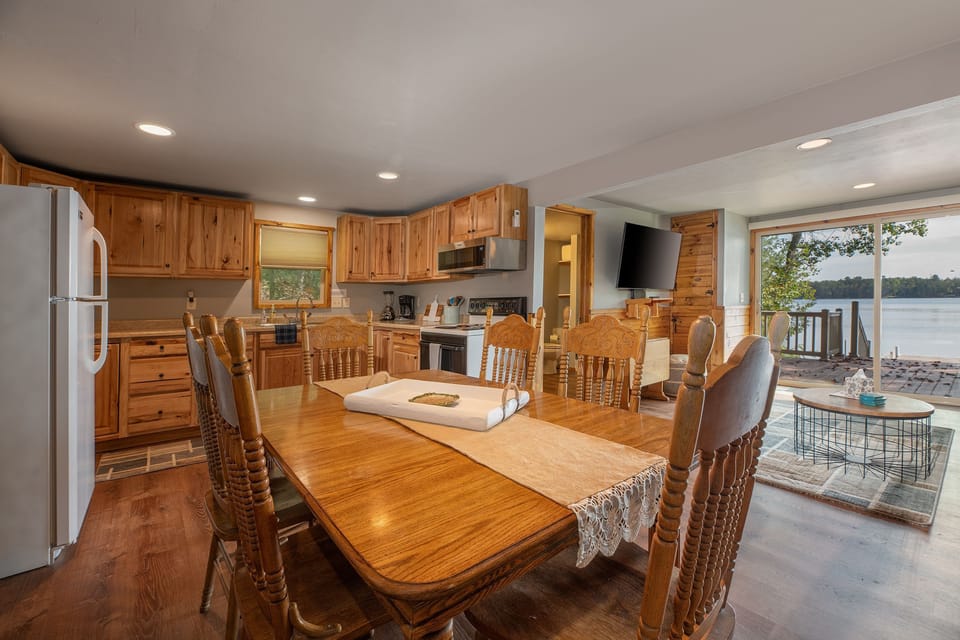 Dining table includes seating for 8