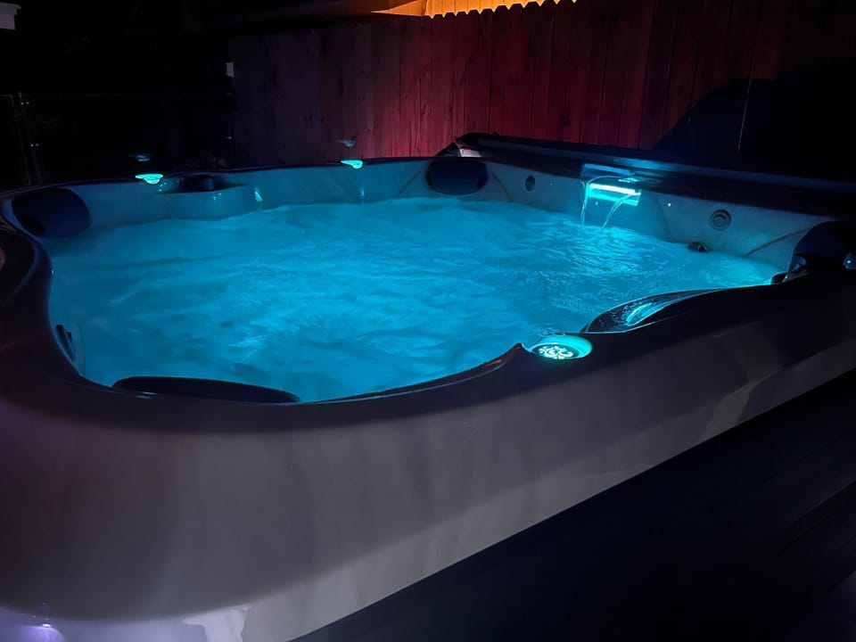 The Hot tub at night is the perfect spot to relax! 