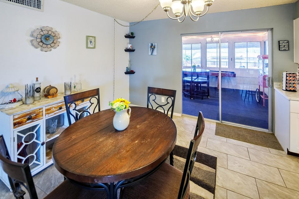 Dining area leads into Game Room!