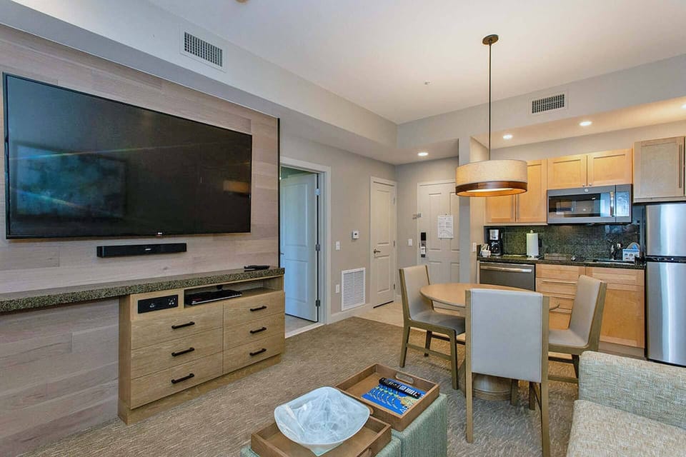 Living, dining area of smaller 1 bedroom