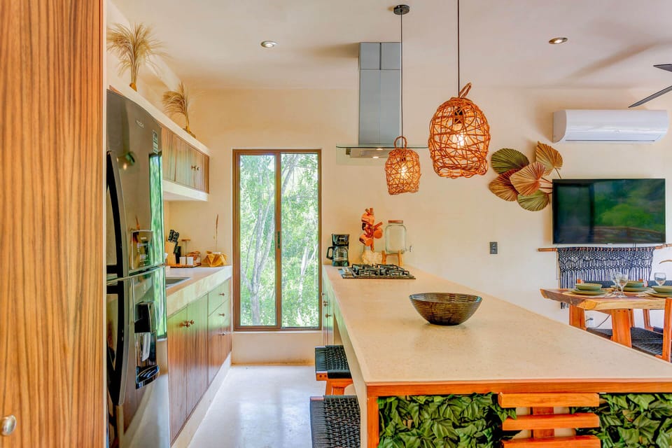 A fully-equipped kitchen with quality appliances