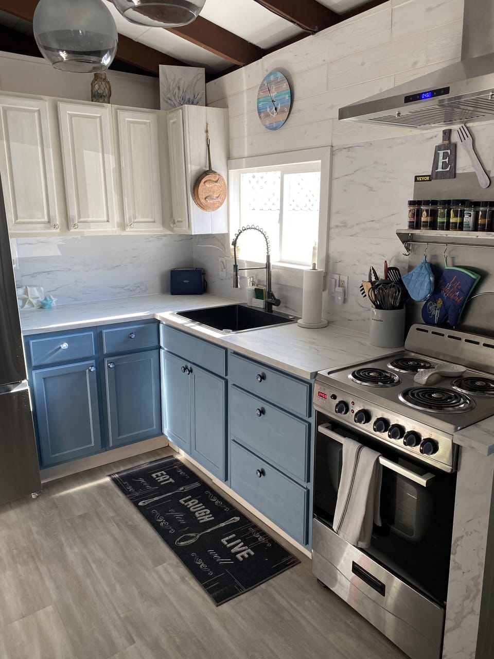 Open kitchen let's you be with family & friends while cooking.