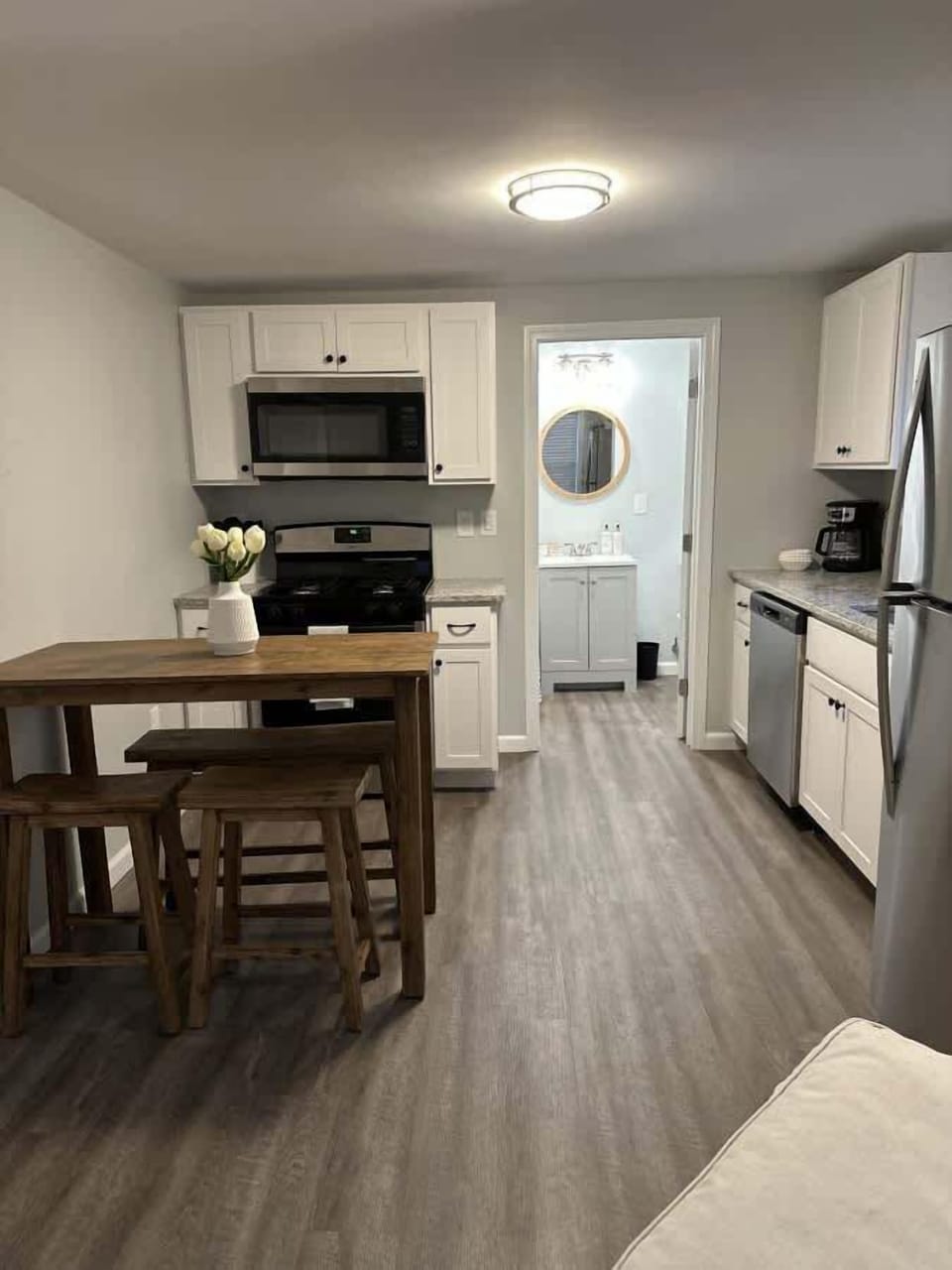 Living Room, Dining, and Kitchen Area