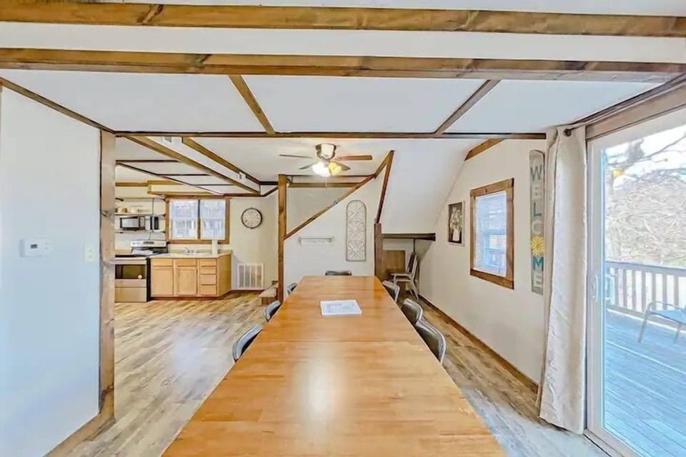 Relax in comfort with a family-sized dining table, perfect for meals, games, and quality time together