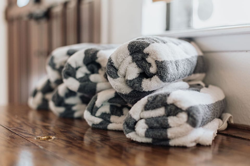 Grab our spa towels to use at the community spa directly across from our condo!
