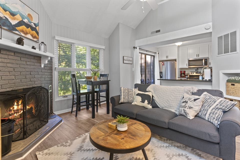 The living room opens to the kitchen area.